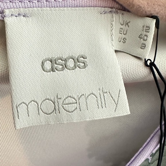 ASOS Maternity Floral Midi Dress in Purple and Multicolor - Picture 4 of 7